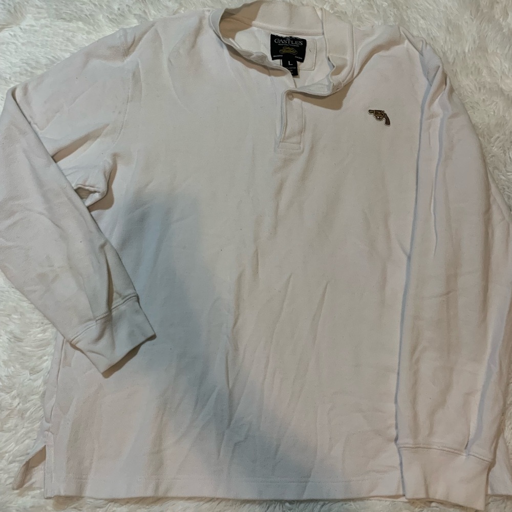 white long sleeve polo